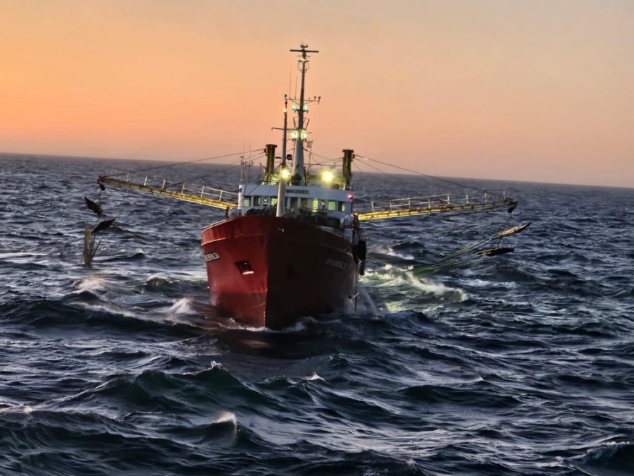 Buque factoría Mar Esmeralda en el Atlántico Sur
